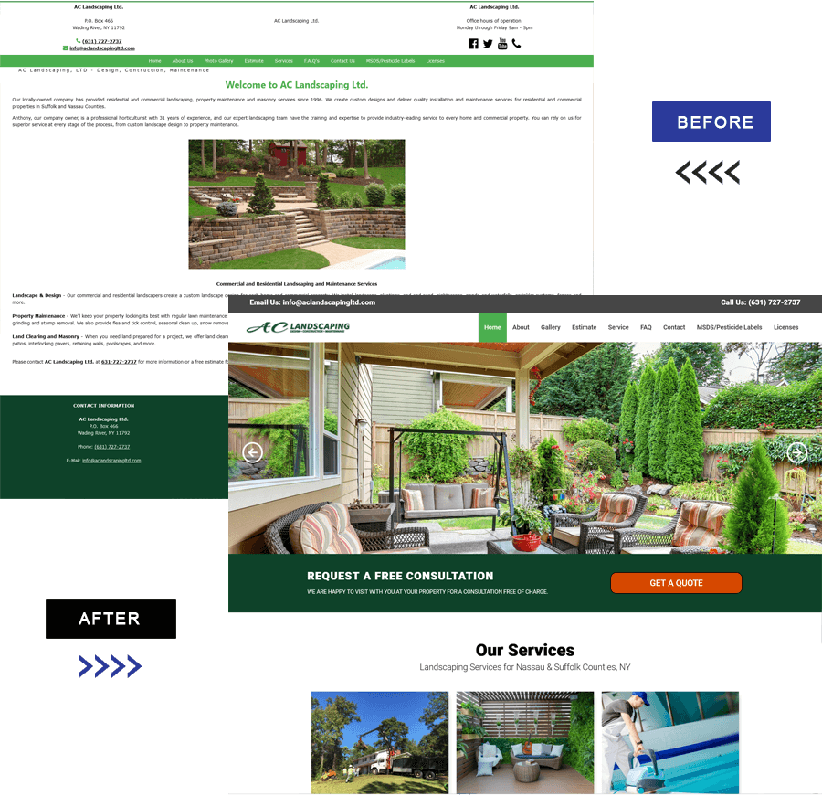 web design for landscaping company