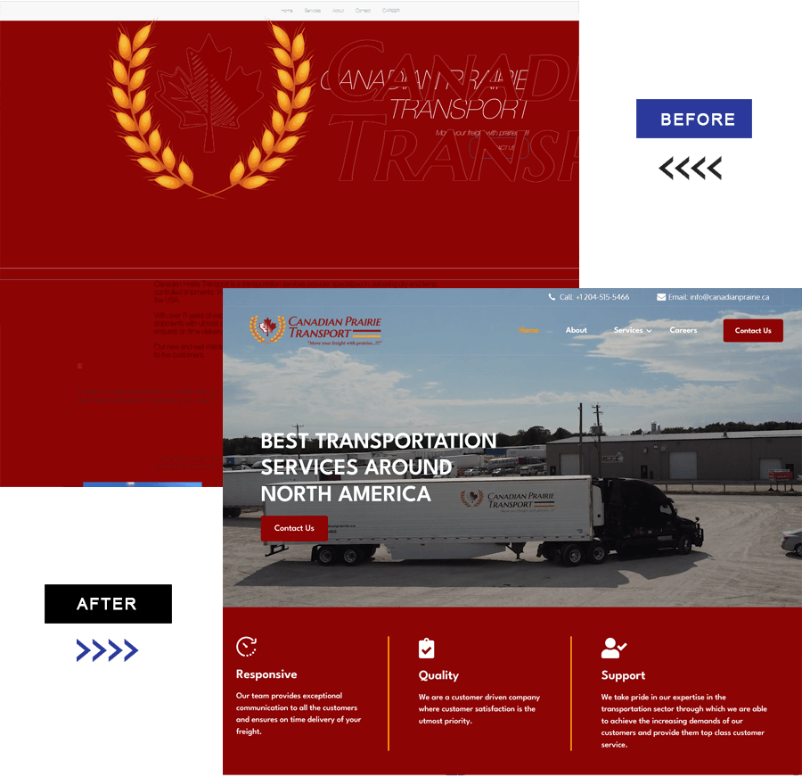 trucking company website design