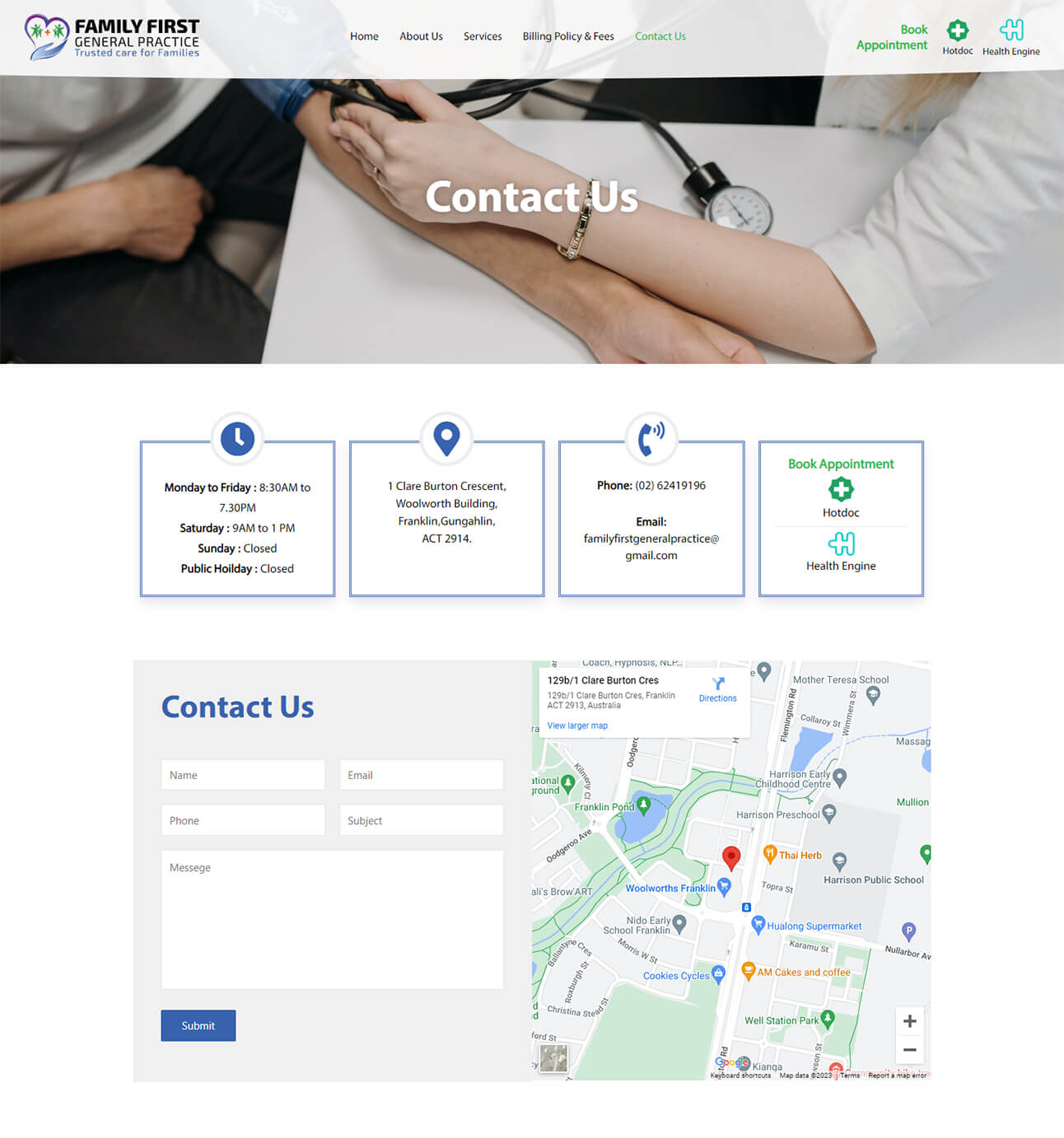 contact page